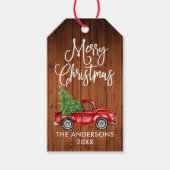 おもしろい書道クリスマスウッドヴィンテージトラック ギフトタグ (正面)