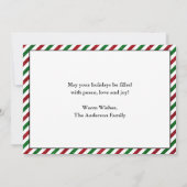 おもしろい書道クリスマスグリッターストライプ3写真 シーズンカード (裏面)