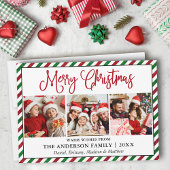 おもしろい書道クリスマスグリッターストライプ3写真 シーズンカード