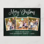 おもしろい書道クリスマスグリーンウッド3枚の写真 ポストカード (正面)