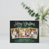 おもしろい書道クリスマスグリーンウッド3枚の写真 ポストカード (スタンド正面)
