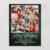 おもしろい書道クリスマスグリーンウッド4写真 ポストカード (正面)