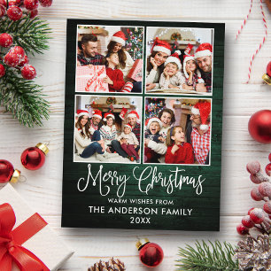 おもしろい書道クリスマスグリーンウッド4写真 ポストカード