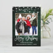 おもしろい書道クリスマスグリーンライトフォト シーズンカード (スタンド正面)