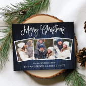 おもしろい書道クリスマスブルーウッド3写真ポスト ポストカード