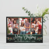 おもしろい書道クリスマスホリーグリーンウッド写真 シーズンカード (スタンド正面)
