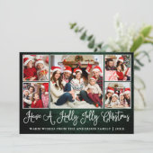 おもしろい書道グリーンウッドホリーすてきクリスマス シーズンカード (スタンド正面)