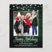 おもしろい書道グリーンウッドライトフォトホリデー ポストカード (正面)