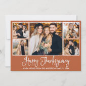 おもしろい書道テラコッタ5枚の写真感謝祭 シーズンカード (正面)