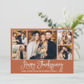 おもしろい書道テラコッタ5枚の写真感謝祭 シーズンカード (スタンド正面)