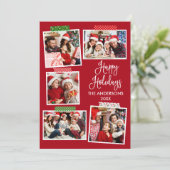 おもしろい書道ハッピーホリデイズクラフトテープレッド シーズンカード (スタンド正面)