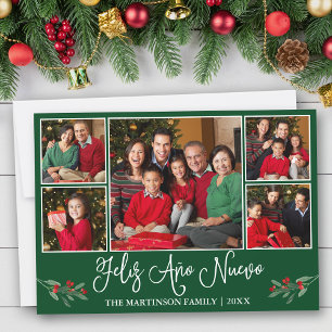 おもしろい書道フェリズAno Nuevoグリーン5写真 シーズンカード