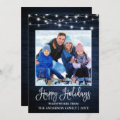 おもしろい書道ブルーウッドライトフォト シーズンカード (正面/裏面)