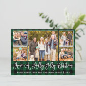 おもしろい書道ホリーすてきクリスマスグリーンプレイド シーズンカード (スタンド正面)