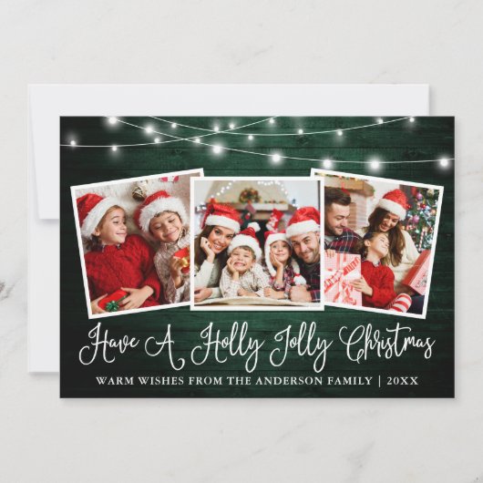 おもしろい書道ホリーすてきクリスマスグリーン材 シーズンカード (正面)