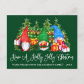 おもしろい書道ホリーすてきクリスマス格言緑 ポストカード (正面)