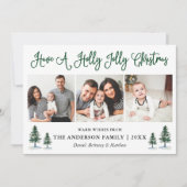 おもしろい書道ホリーすてきスクリスマスグリーンパインズ シーズンカード (正面)