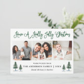 おもしろい書道ホリーすてきスクリスマスグリーンパインズ シーズンカード (スタンド正面)