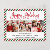 おもしろい書道休日グリッターストライプ3写真 ポストカード (正面)