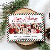 おもしろい書道休日グリッターストライプ3写真 ポストカード