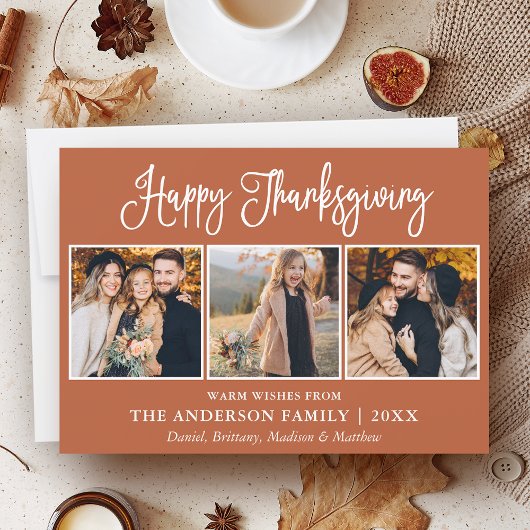 おもしろい書道感謝祭テラコッタ3枚 シーズンカード