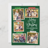 おもしろい書道楽しいクリスマスクラフトテープグリーン シーズンカード (正面)