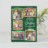 おもしろい書道楽しいクリスマスクラフトテープグリーン シーズンカード (スタンド正面)