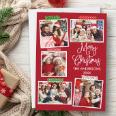 おもしろい書道楽しいクリスマスクラフトテープレッド シーズンカード