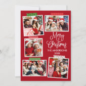 おもしろい書道楽しいクリスマスクラフトテープレッド シーズンカード (正面)