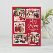 おもしろい書道楽しいクリスマスクラフトテープレッド シーズンカード (スタンド正面)