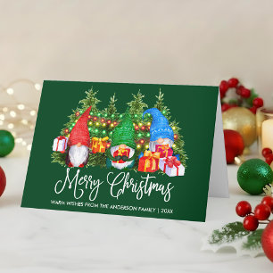 おもしろい書道楽しいクリスマス格言グリーンフォールド シーズンカード