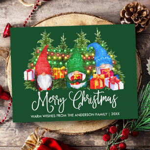 おもしろい書道楽しいクリスマス格言グリーン ポストカード