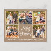 おもしろい書道素朴クラフト5写真クリスマス ポストカード (正面)