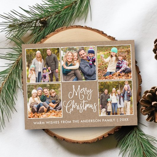 おもしろい書道素朴クラフト5写真クリスマス ポストカード