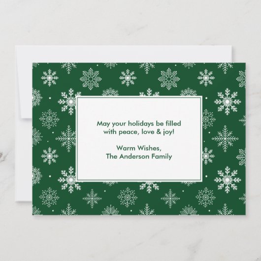 おもしろい書道3写真クリスマスレッドトラックグリーン シーズンカード (裏面)