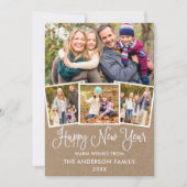 おもしろい書道4写真クラフトハッピーニューイヤー シーズンカード (正面)