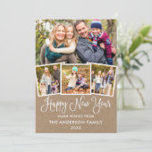 おもしろい書道4写真クラフトハッピーニューイヤー シーズンカード (スタンド正面)