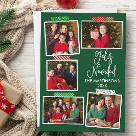 おもしろい書道Feliz Navidadクラフトテープグリーン シーズンカード