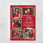 おもしろい書道Feliz Navidadクラフトテープレッド シーズンカード (正面)