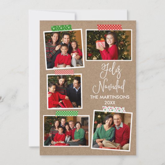 おもしろい書道Kraft Feliz Navidadクラフトテープ シーズンカード (正面)