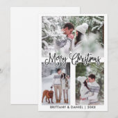 おもしろい書3フォトカップルのクリスマス シーズンカード (正面/裏面)