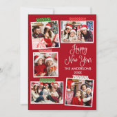 おもしろい書happy新年クラフトテープレッド シーズンカード (正面)