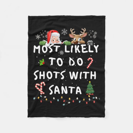おもしろい最も物語おもしろいの可能性が高いクリスマスのパジャマF フリースブランケット (正面)