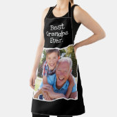 おもしろい最高のおじいちゃんが写真パーソナライズされた黒 エプロン (インサイチュ)