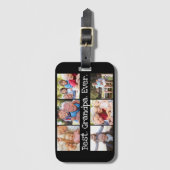 おもしろい最高のおじいちゃん – 6枚の写真コラージュ ラゲッジタグ (正面縦)