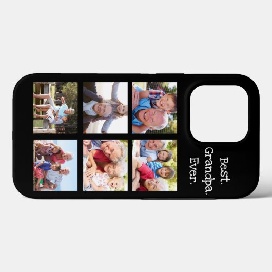 おもしろい最高のじいちゃん – 6フォトコラージュ白黒 Case-Mate iPhoneケース (裏面 (横))