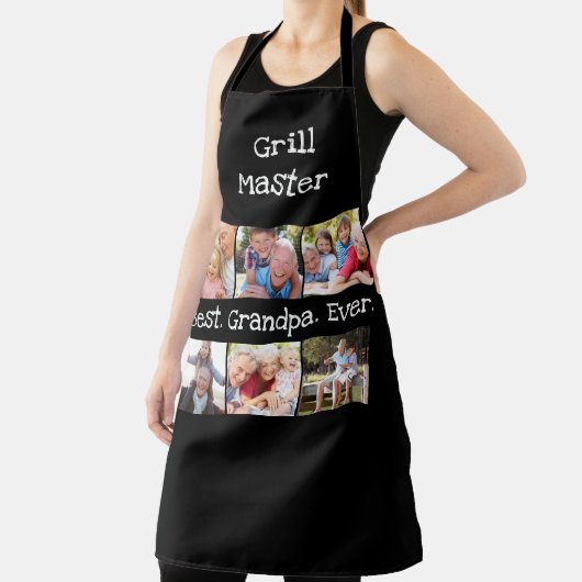 おもしろい最高のじいちゃん – 6枚のフォトコラージュグリルマスター エプロン (インサイチュ)