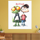 おもしろい最高のの「友だち」ウォールアート キャンバスプリント (インサイチュ (リビング))