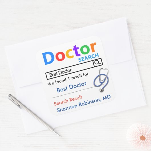 おもしろい最高のカスタムドクターギフト スクエアシール (封筒)