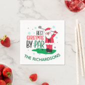 おもしろい最高のクリスマスサンタゴルフバイパー スタンダードカクテルナプキン (インサイチュ)